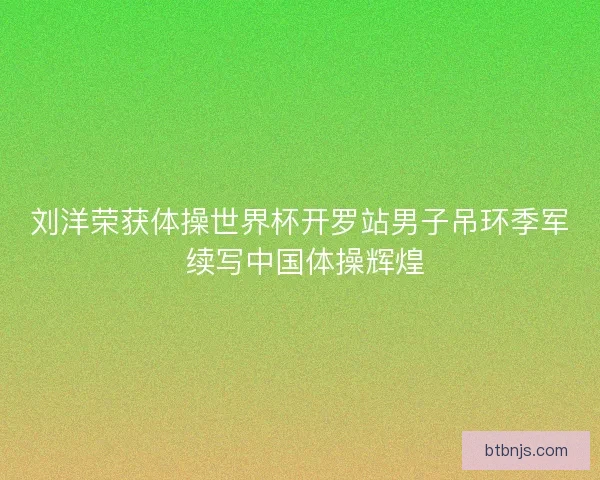 刘洋荣获体操世界杯开罗站男子吊环季军 续写中国体操辉煌